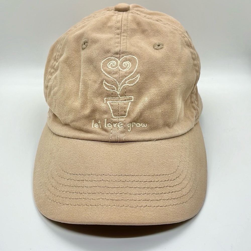 Life Is Good Tan Hat with Embroidered Design